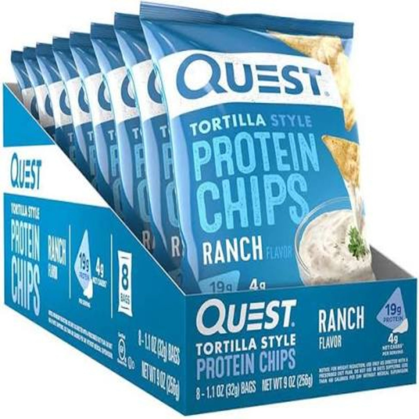 Quest Tortilla Style Protein Chips - Ranch (8x32g)