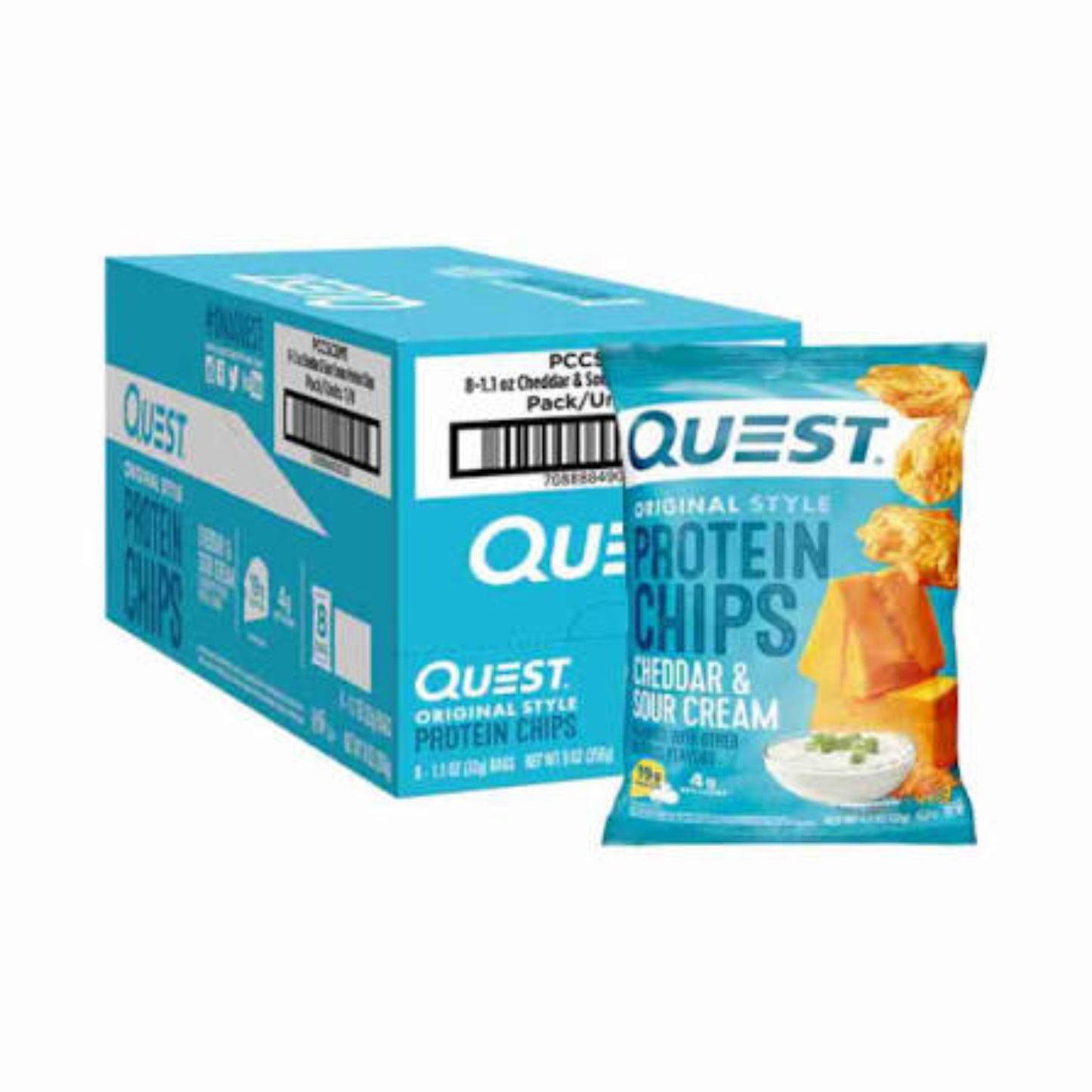 Quest Tortilla Style Protein Chips - Cheddar & Sour Cream (8x32g)