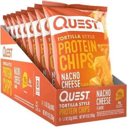 Quest Tortilla Style Protein Chips - Nacho Cheese (8x32g)