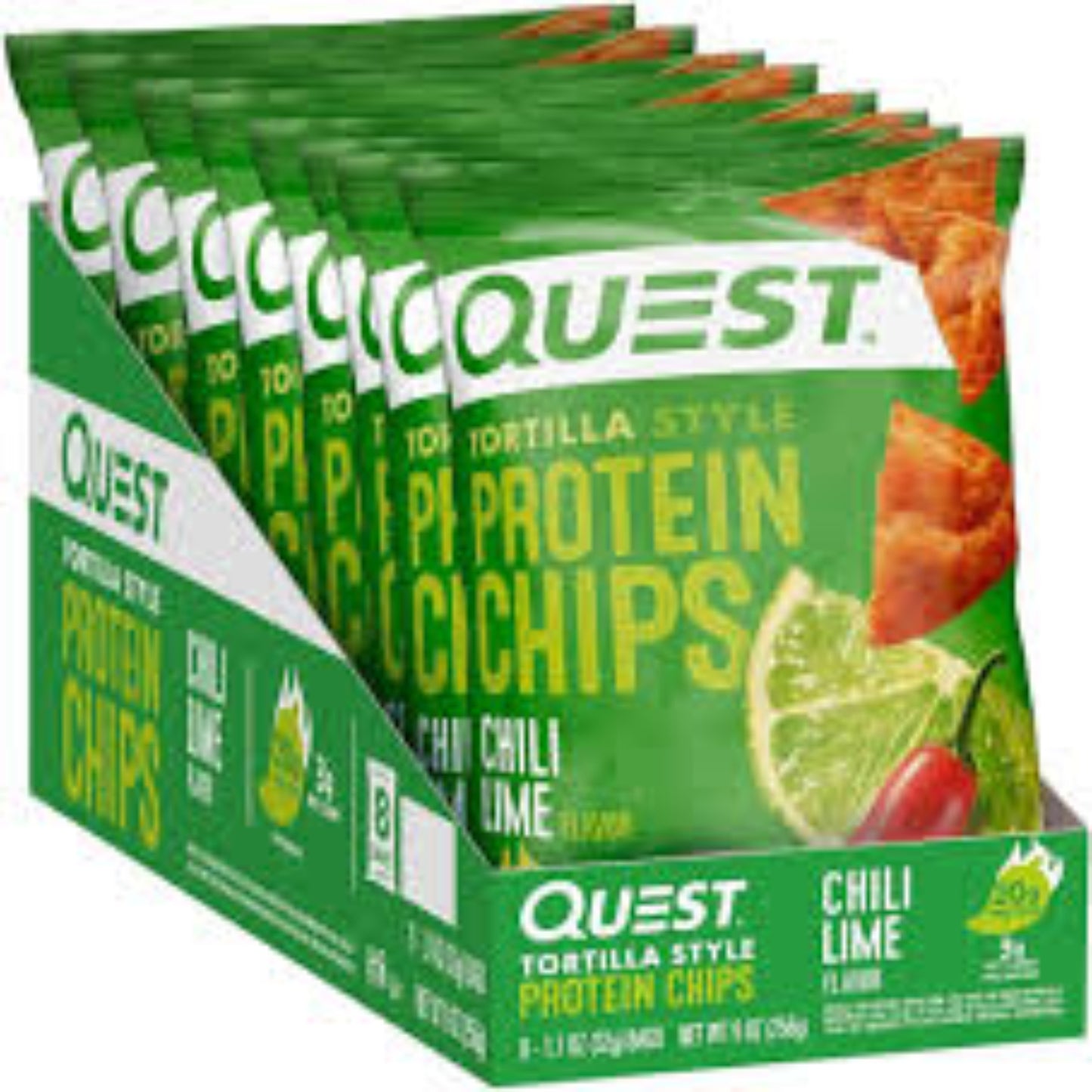Quest Tortilla Style Protein Chips - Chili Lime (8x32g)