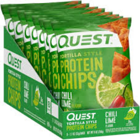 Quest Tortilla Style Protein Chips - Chili Lime (8x32g)