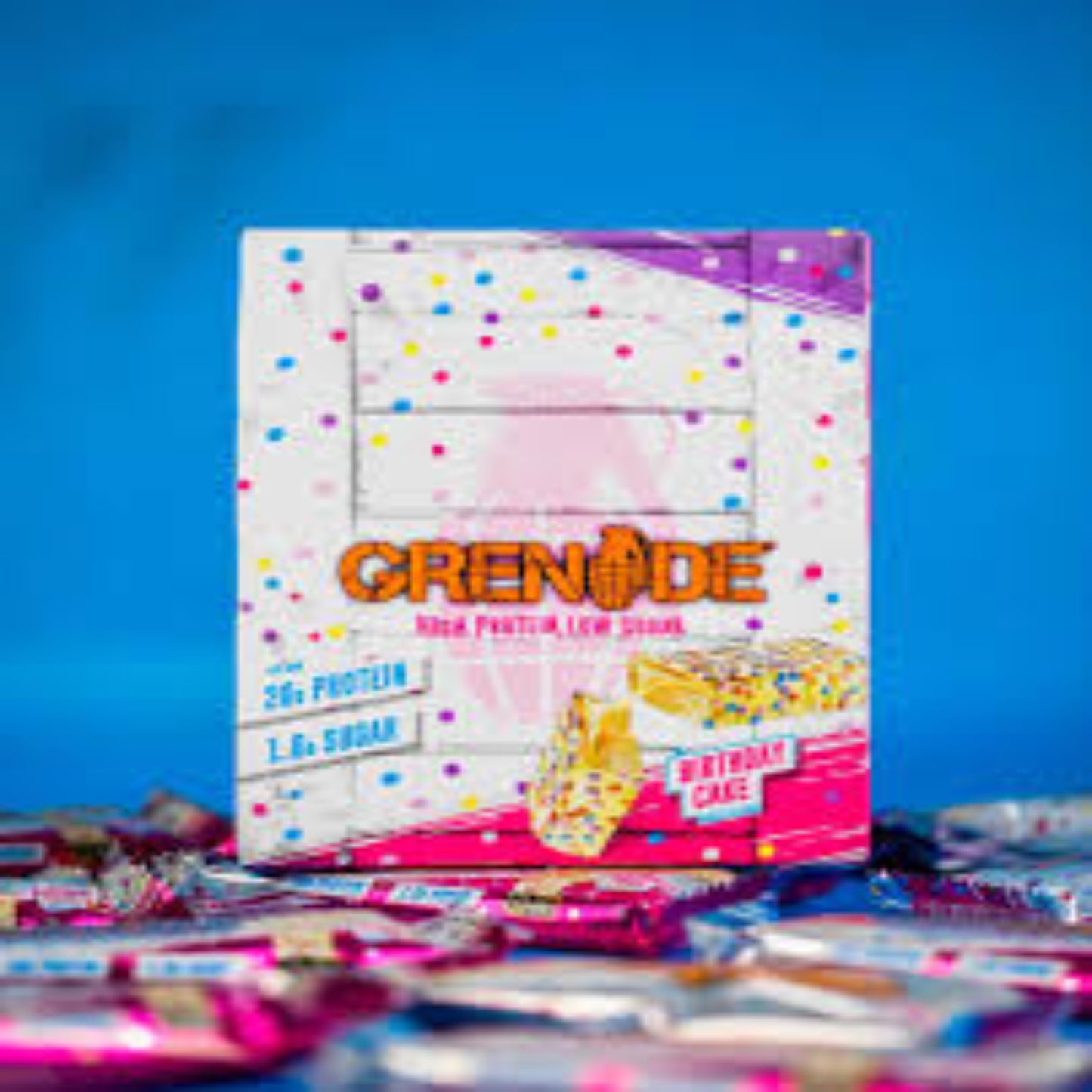 Grenade High Protein, Low Sugar Bar - Birthday Cake (12x60g)