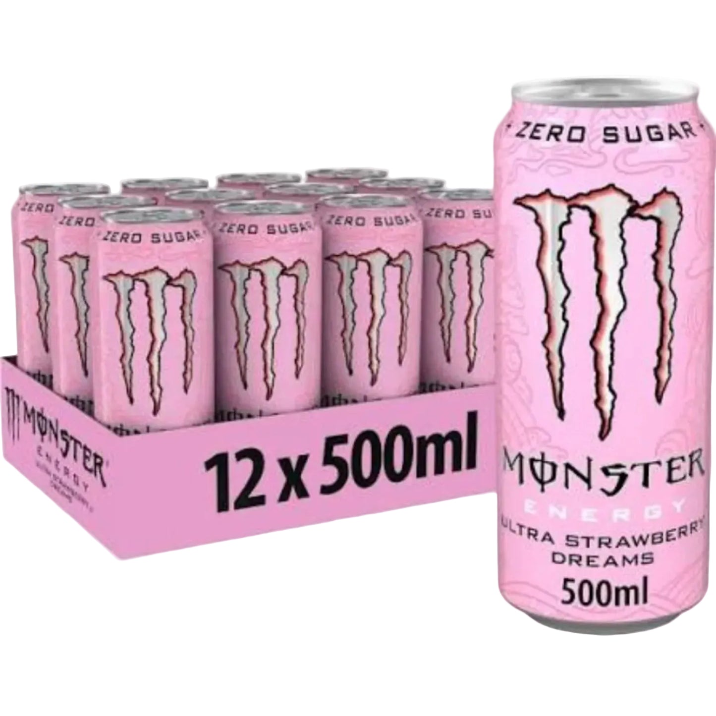 Monster Ultra Strawberry Dreams Energy Drink Cans - (12x500ml)