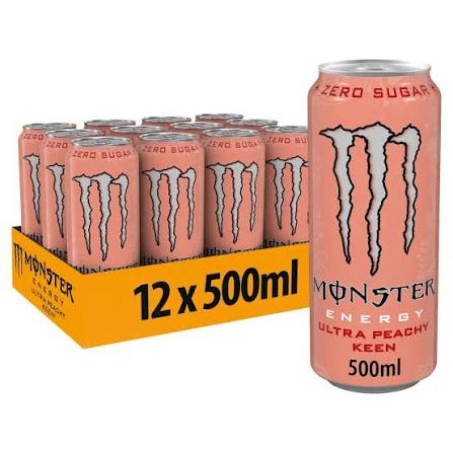 Monster Ultra Peachy Energy Drink Cans - (12x500ml)